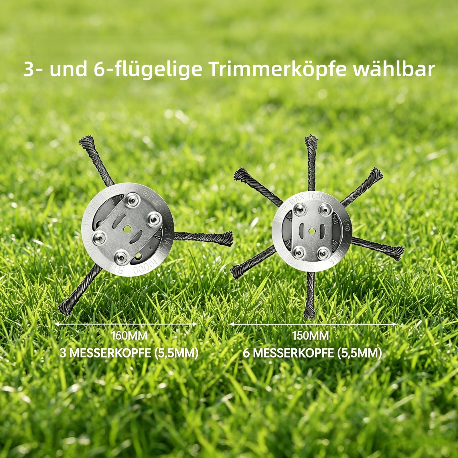 Vultriox Trimmerkopf Ersatzkopf Für Rasen Trimmer Unkrautstecher Zubehör (6 Blade)