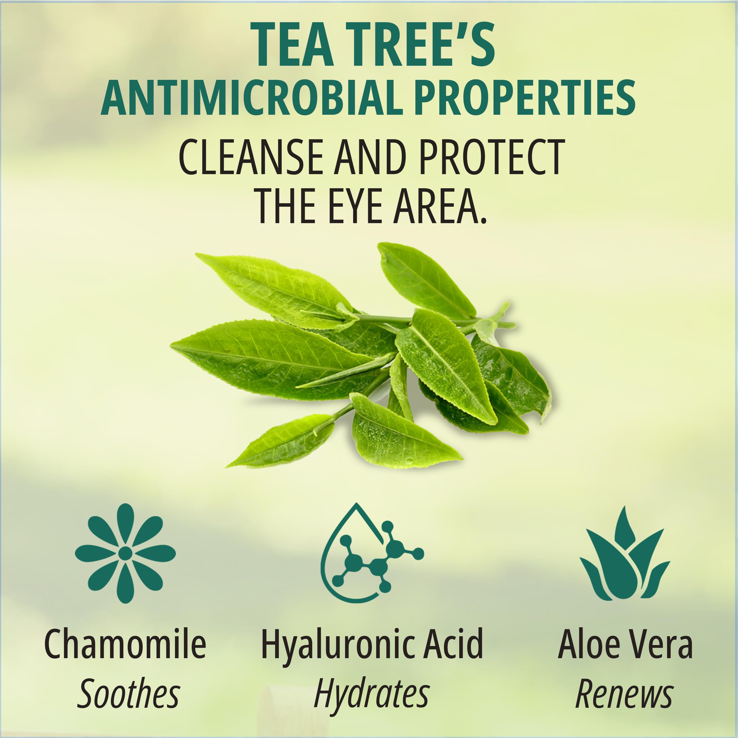 PURELID Tea Tree Eyelid Wipes, 100 Tea Tree Oil Eye Wipes for People with Dry Eyes & Allergies - Image 3