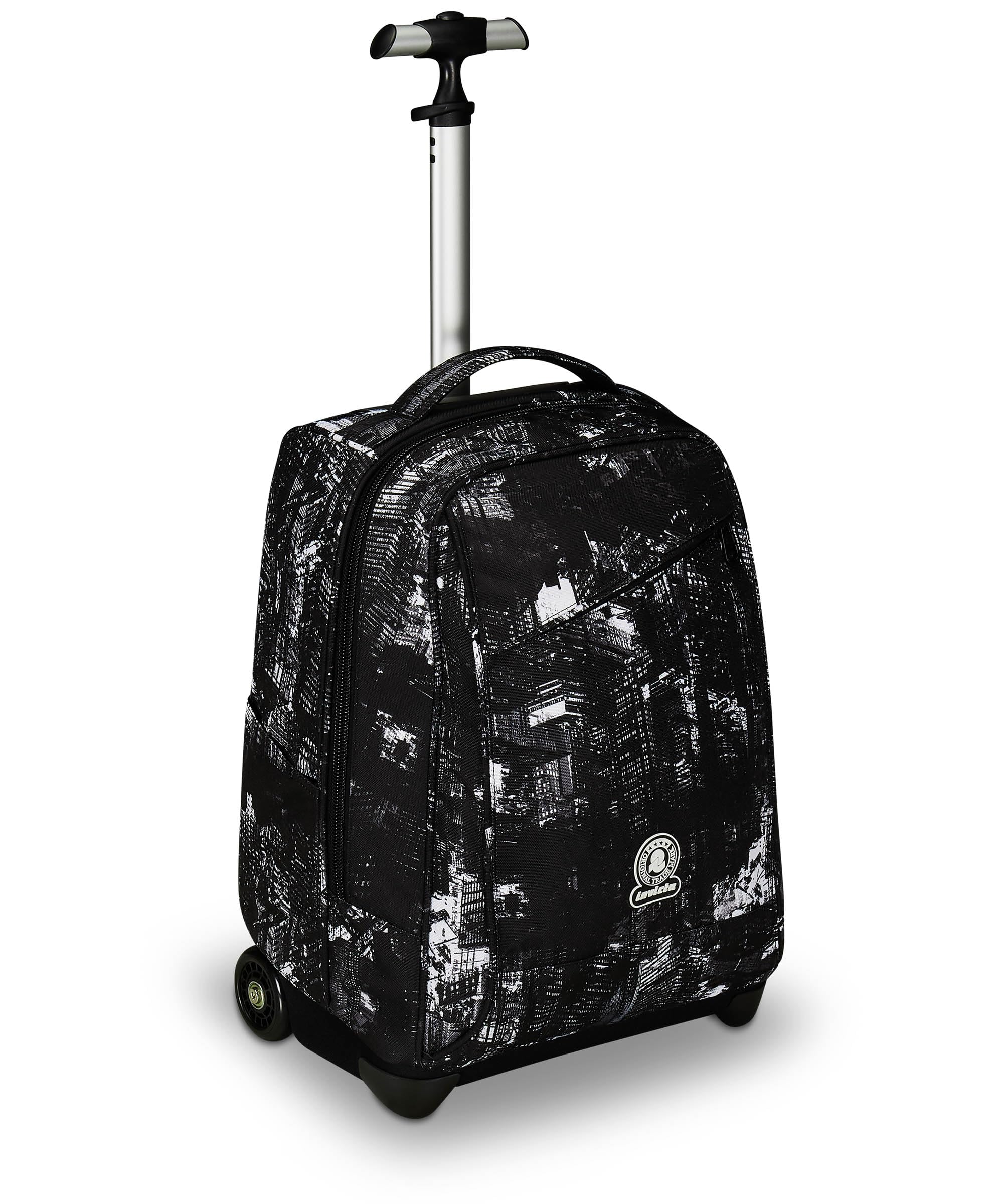 Invicta Benin Fantasy School Trolley Black 2 in 1 with Shoulder Straps for Backpack, Bottle Pocket and Laptop Holder, School & Travel, Boys, Black, Taglia unica, School