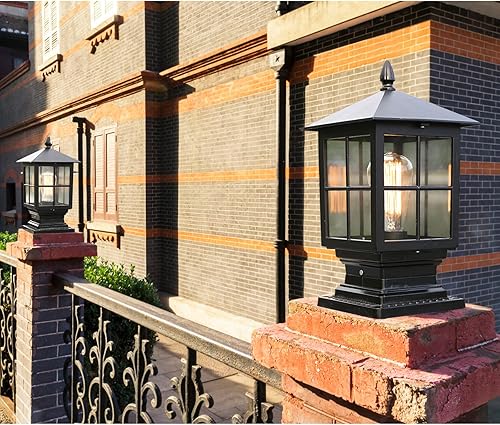 Miniatura 6 de Luz de poste al aire libre, Lámpara de poste de lámpara, Faroles de poste impermeables exteriores, Iluminación de cubierta de poste de valla,