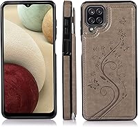 Vista 3 de Asuwish Funda de teléfono para Samsung Galaxy A12 con protector de pantalla de vidrio templado, tarjetero con soporte para tarjetero, soporte