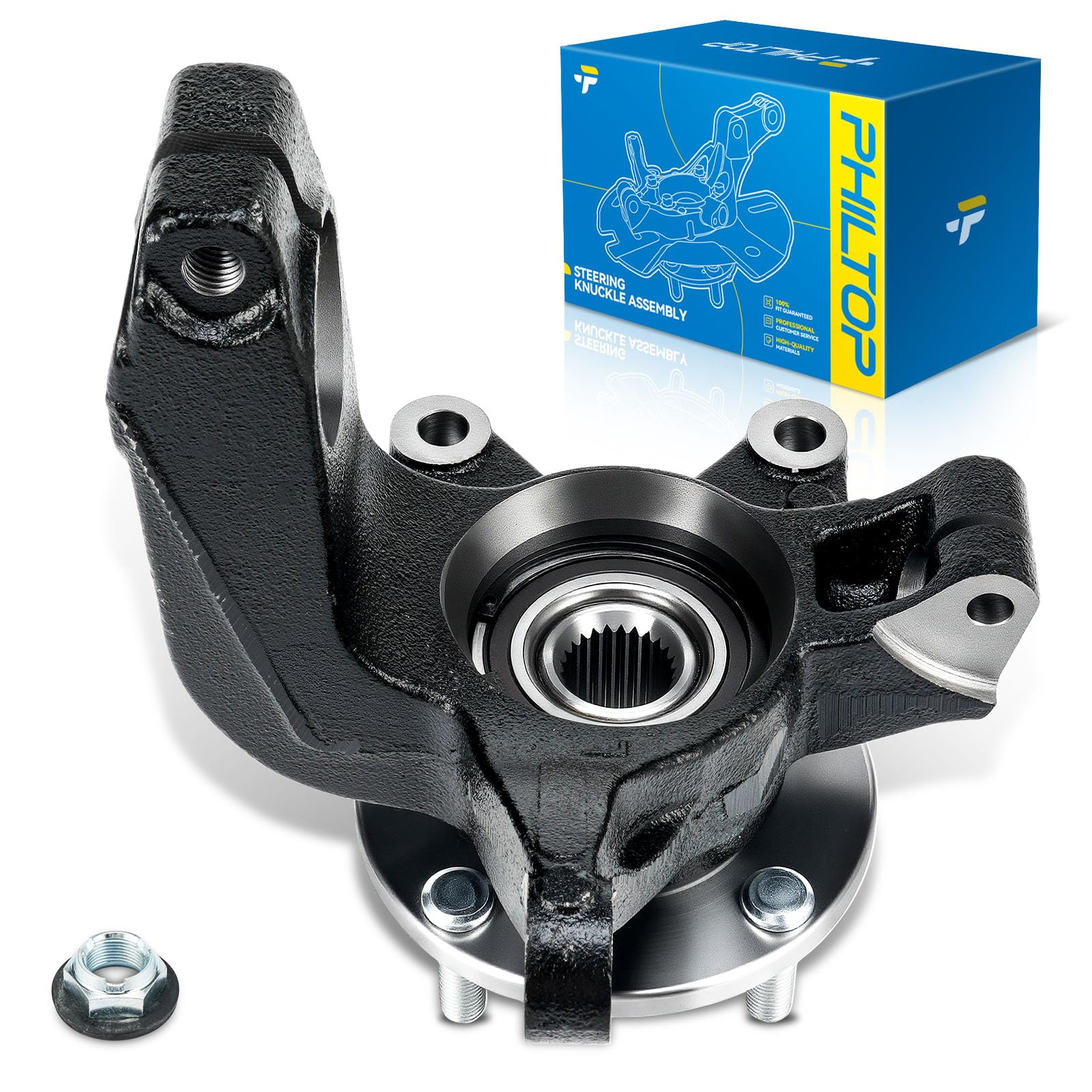 PHILTOP Front Left Steering Knuckle Wheel Hub Bearing for Ford Focus