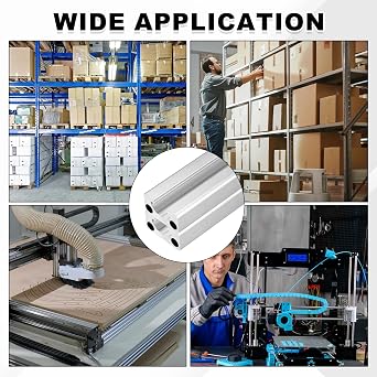 uxcell 2個 200mm 1020 アルミニウム押出プロファイル ヨーロッパ標準アルマイトリニアレール 3Dプリンターパーツ用 CNCマシン リニアレールガイド シルバー