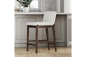 Nathan James Gracie Modern Low Back Bar Counter Height Stool with Upholstered...