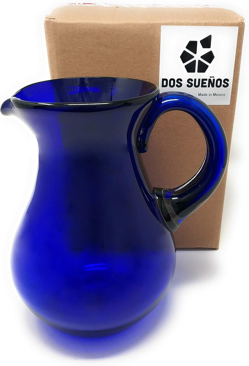 Mexican Hand Blown Glass Pitcher – Cobalt - Juice, Margaritas, Water, Lemonade (84 oz)