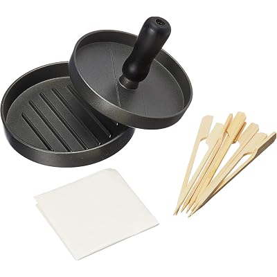 Large Hamburger Patty Maker and Grill Press, Luxury Package, Non Stick Meat Patty Mold for Stuffed Burgers, Plus Ebook Cookbook with 15 Hamburger Recipes