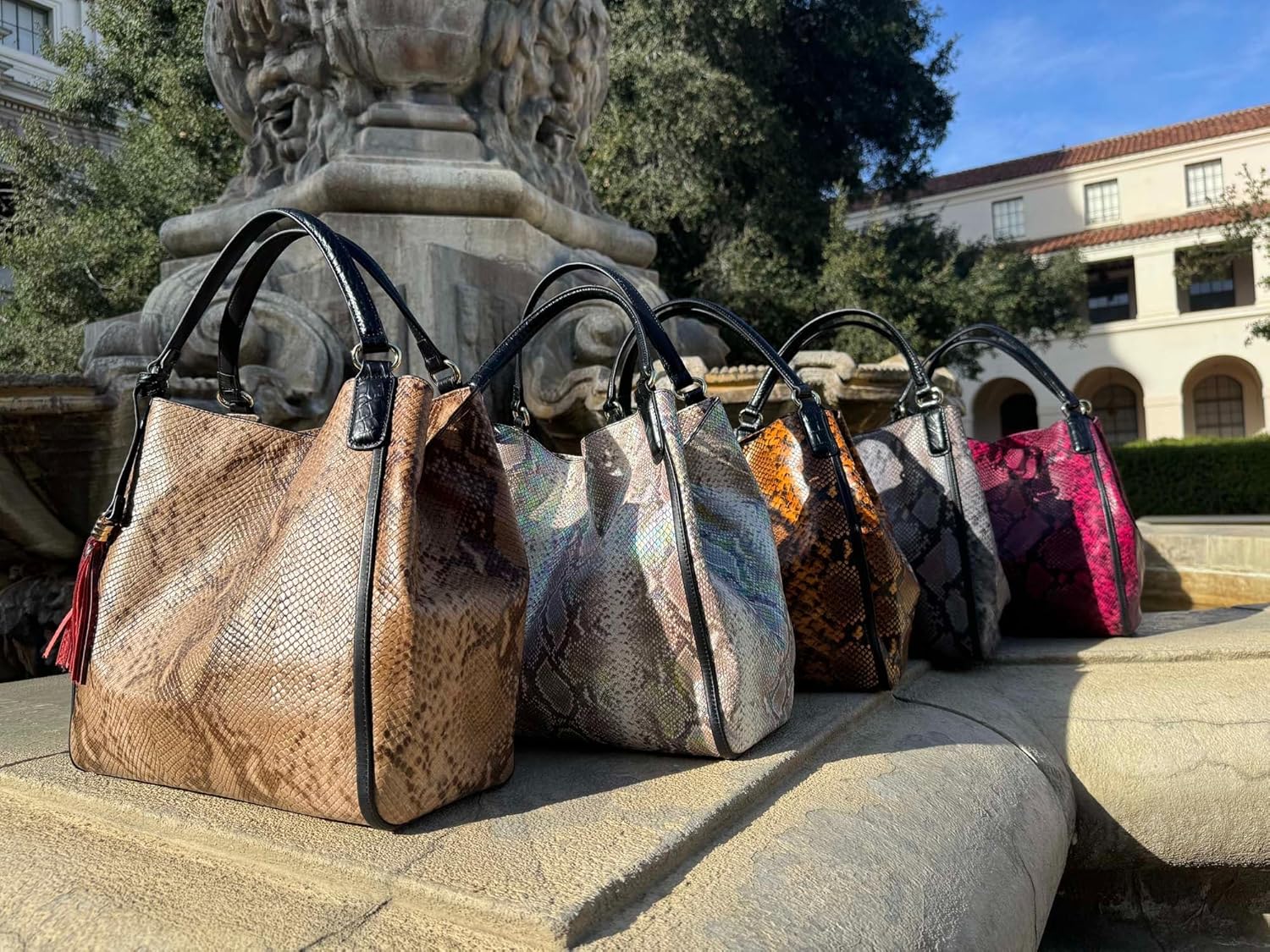 IVAN TROY Nila Italian Snake Print Leather Tote Bag | Italian Shopper Tote Bag for Women | Handbags for Women - Image 8