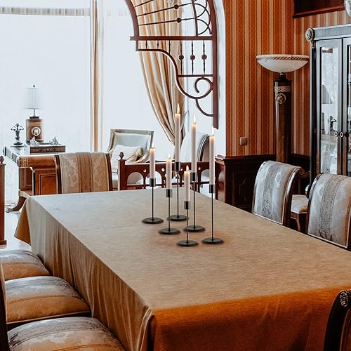 Miniatura 6 de Portavelas negro, portavelas para velas cónicas, juego de 6 portavelas de metal mate para velas de 34 pulgadas de grosor para decoración del hogar