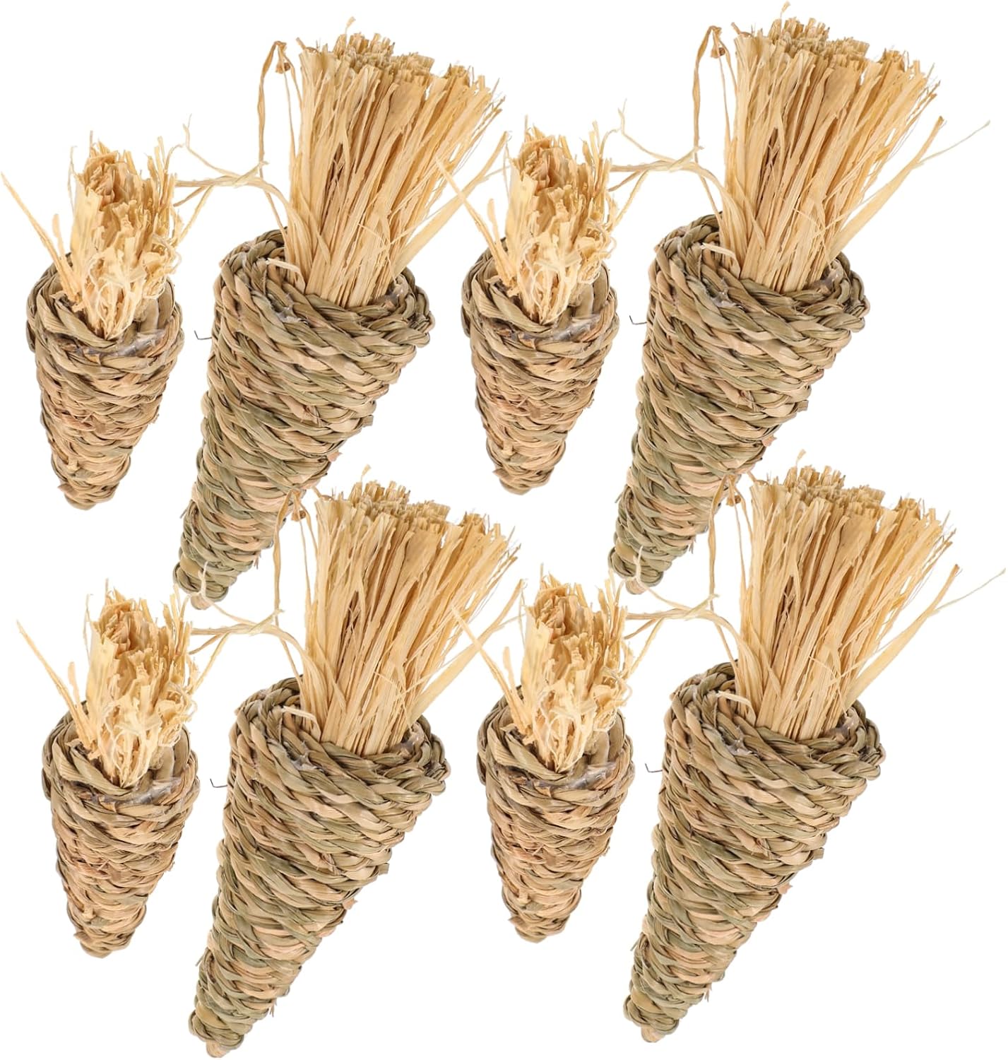 Cabilock 24pcs Woven Carrot Hanging Decor for Easter Rustic Straw Carrot Statues Farmhouse Style for Home and Outdoor Decoration