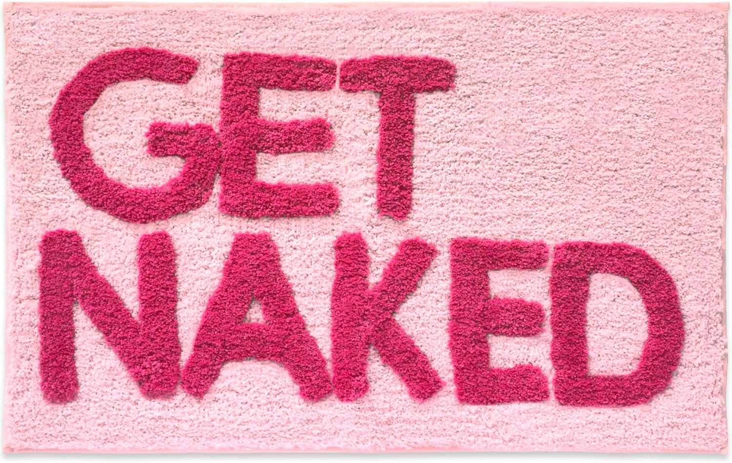 New Mungo Get Naked Bath Mat Pink - Hot Pink Bathroom Rug, 31" x 20"