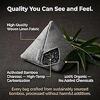 Vista 4 de Paquete de 4 bolsas purificadoras de aire de carbón de bambú activado naturalmente Bolsa desodorante natural para el hogar Bolsa de carbón
