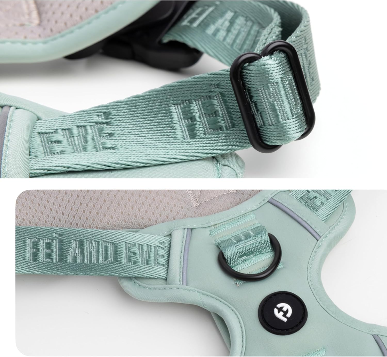 2026 New Editions, Fei and Eve Cloud MagEase Dog Harness, Quick-Release Buckles, Reflective, 3-Point No-Pull Control, Breathable Mesh, Adjustable Fit, X-Large, Glacier Green
