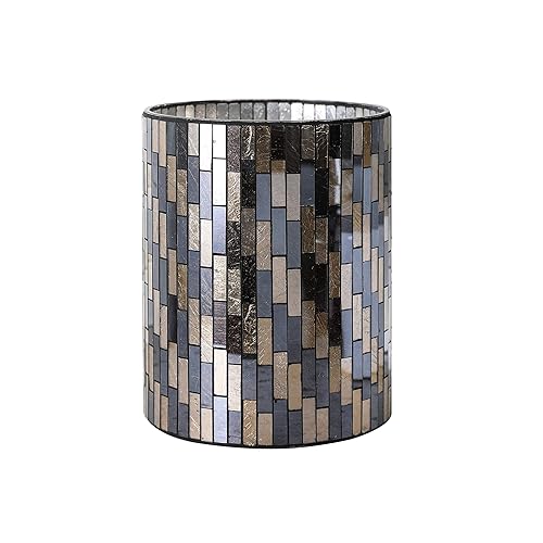 Miniatura 2 de Juegos de accesorios de baño, accesorios de baño de vidrio de mosaico negrodorado, papelera
