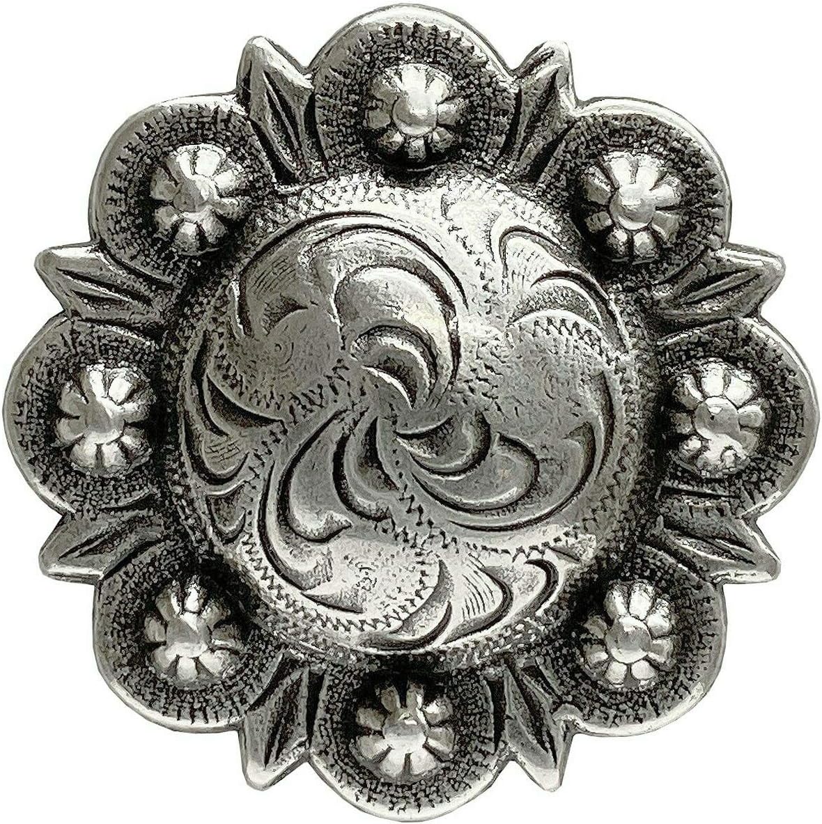 Leathercraft Saddle Conchos Copper Engraved Berry Conchos Screwback Conchos- Pack of 10 PCS (BS9163-2-Copper, 1-1/2")