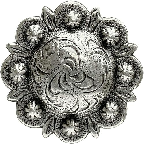 Miniatura 7 de Leathercraft - Sillín de conchos de cobre grabado, conchos de bayas con rosca trasera, paquete de 10 unidades (BS9163-1-Cobre, 1-14 pulgadas)