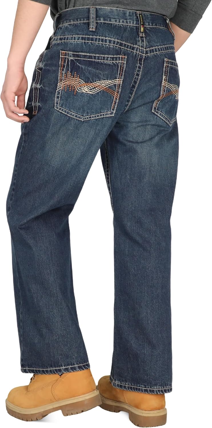 BOCOMAL FR Jeans for Summer Midweight EX-Soft Relaxed Boot Cut Vintage Washed Flame Resistant Work Pants NFPA2112 CAT2