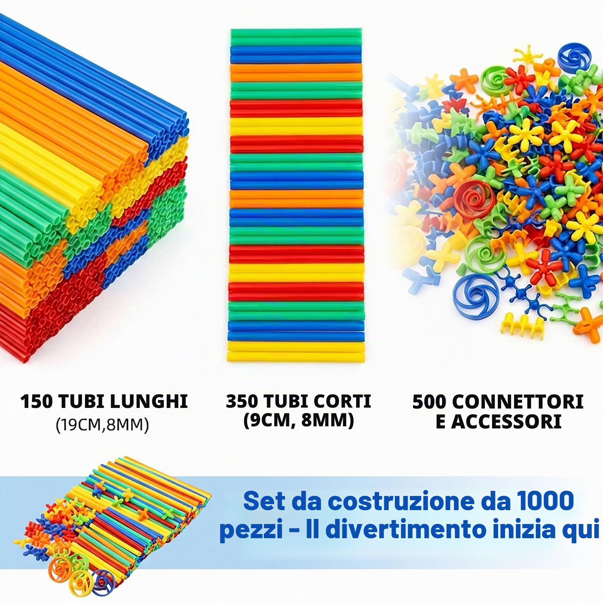 WYSWYG Set di da Costruzione, Contiene 1000 ，Giocattoli da Costruzione per Bambini dai 3 4 5 6 Anni，Set di Mattoncini Fai da Te per Ragazzi e Ragazze