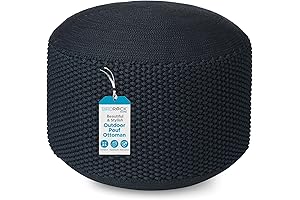 BIRDROCK HOME Outdoor Ottomans: Woven Waterproof Comfort