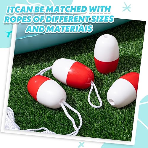 Vista 12 de Lewtemi Buoys Flotadores de cuerda marinos, 4.72 x 2.75 pulgadas, agujero de 3/5 pulgadas, marcador de pesca en aguas profundas a granel