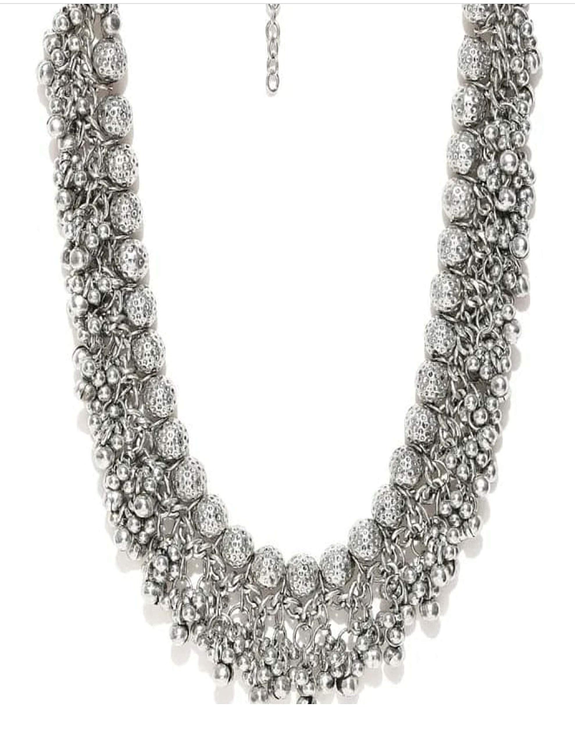 Total Fashion Silver Oxidised Silver Alloy Choker Necklace for Girls (B07KZMMWF7) Amazon Price History, Amazon Price Tracker