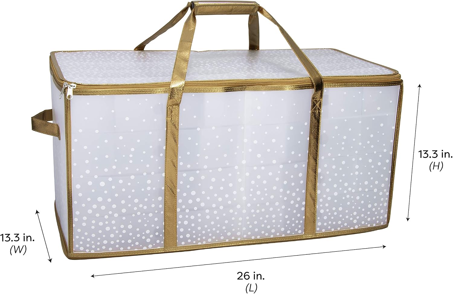 Super Cheap 🛒 Simplify 128 Count Organizer with Dividers & Handles, Protects Decorations for Christmas & Holidays, See-Through & Collapsible Christmas Ornament Storage, Gold