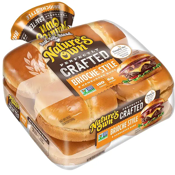 Nature's Own Perfectly Crafted Brioche Style Hamburger Buns, Non-GMO Hamburger Buns, 8 Count 5
