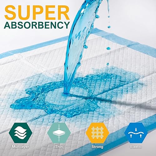 Miniatura 7 de MED PRIDE Almohadillas desechables de 23 x 36 pulgadas (25 unidades) para incontinencia, Chux, fundas de cama, entrenamiento de cachorros,