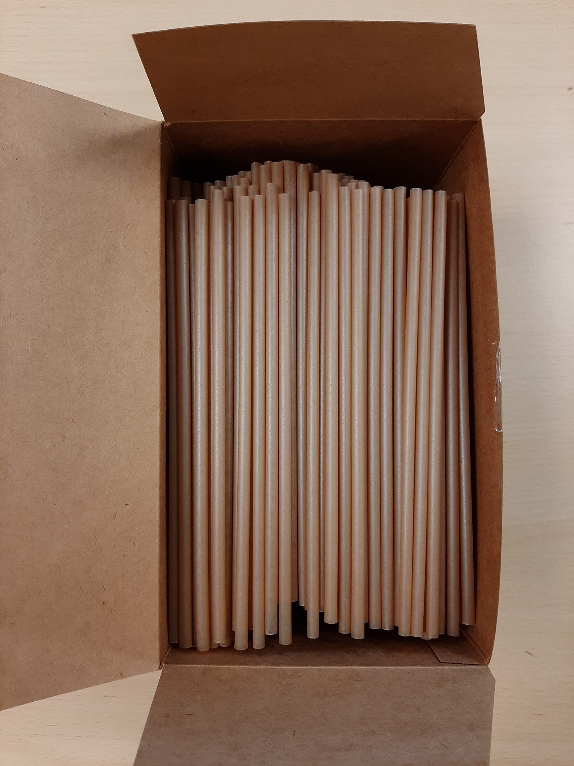 Pailles droites écologiques en fibre de canne à sucre 21cm, différents conditionnements (6000)