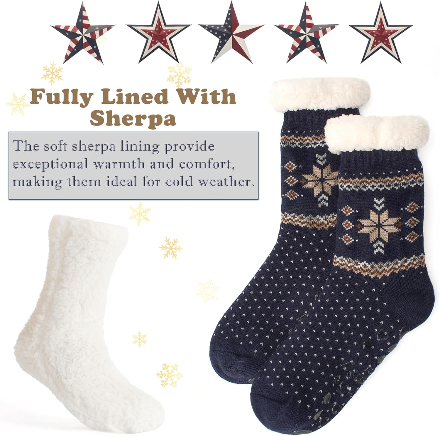 Cozylook Slipper Socks for Women Non Slip Fuzzy Thermal Cabin Socks Winter Warm - Image 4