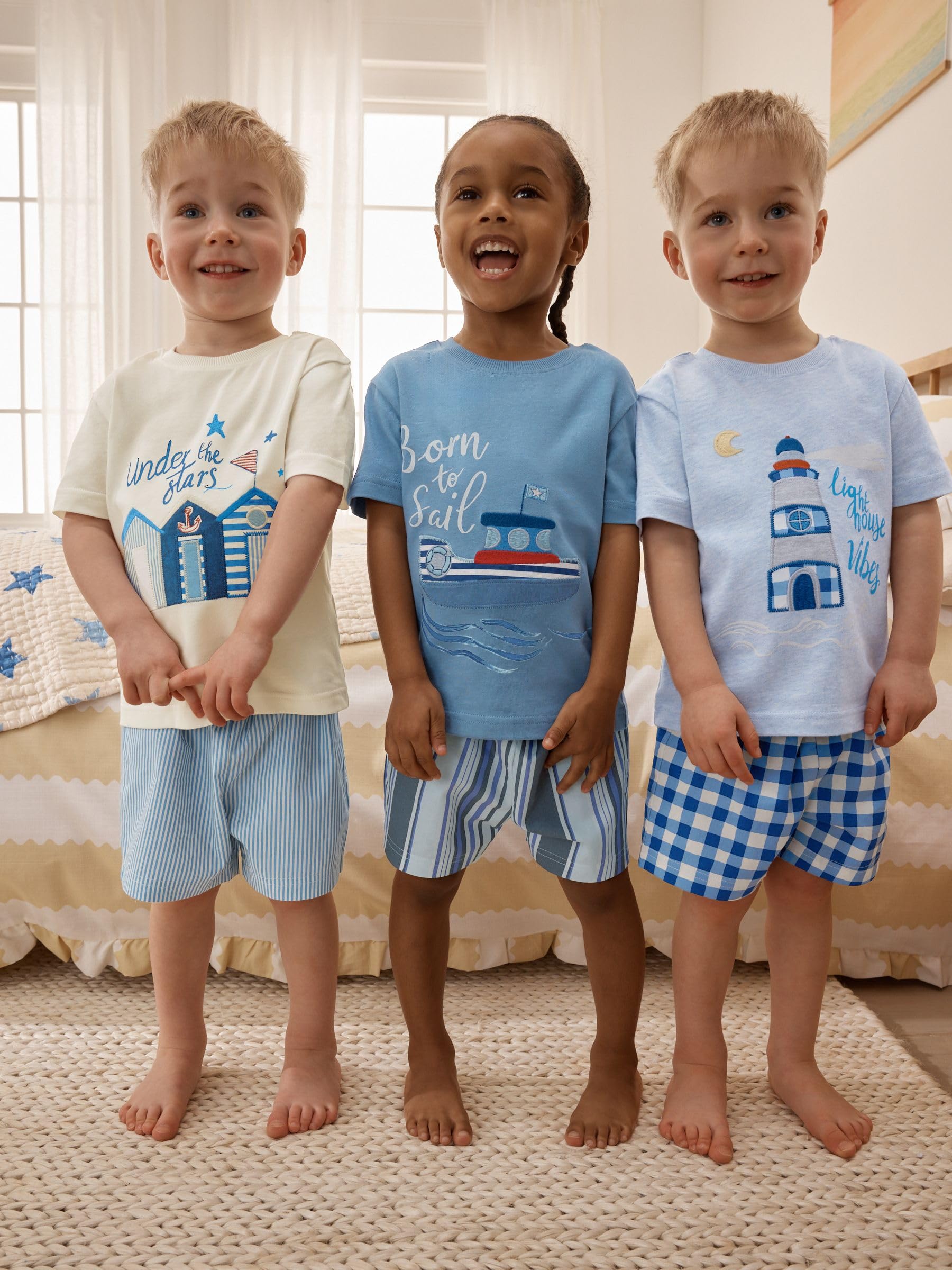 NEXT Jungen Kurze Schlafanzüge aus Webmaterial, 3er-Pack