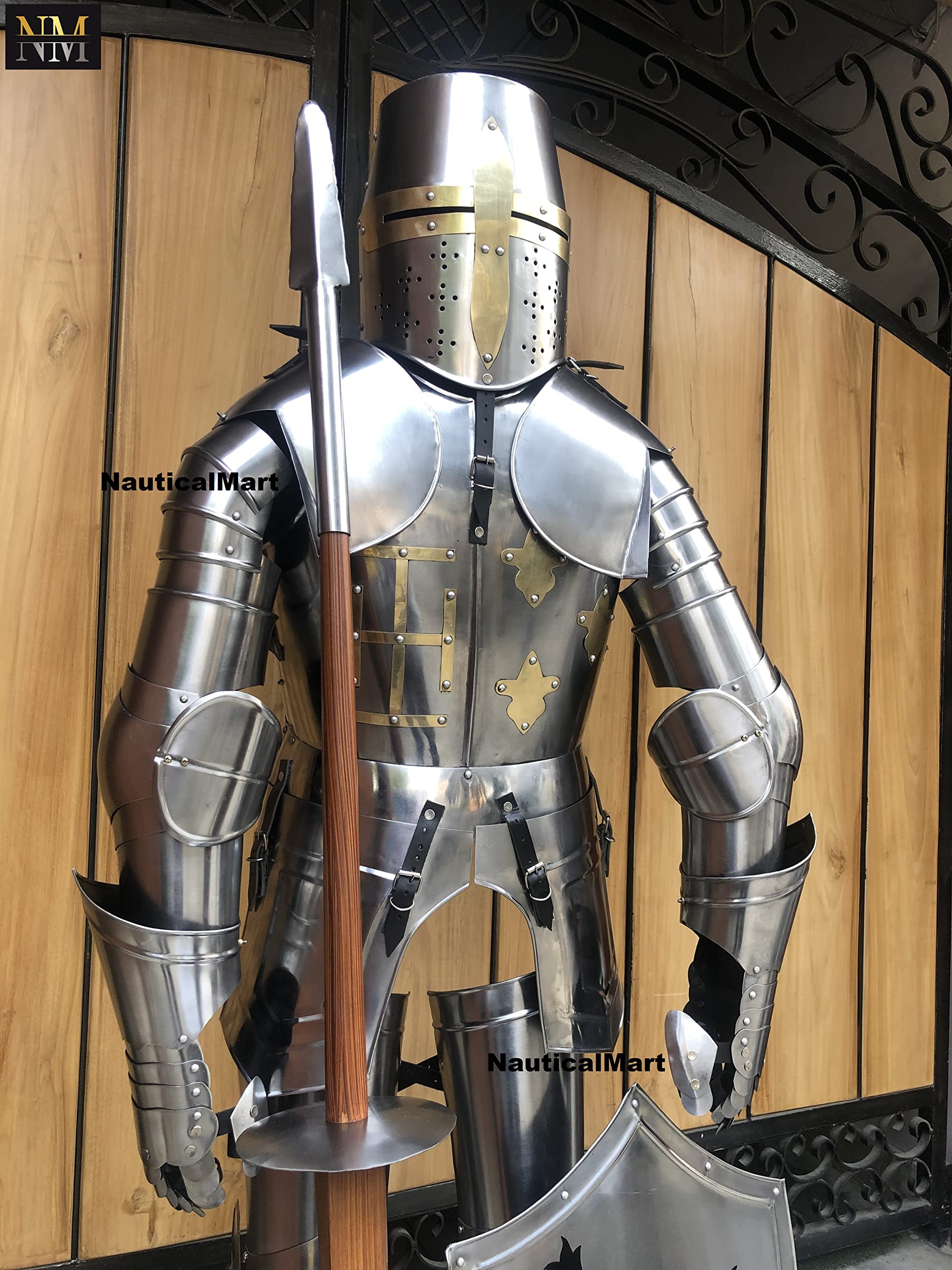 Medieval Wearable Knight Full Suit 15TH Century Combat Body Armour Suit Rustic Vintage Home Decor Gifts With Display Stand
