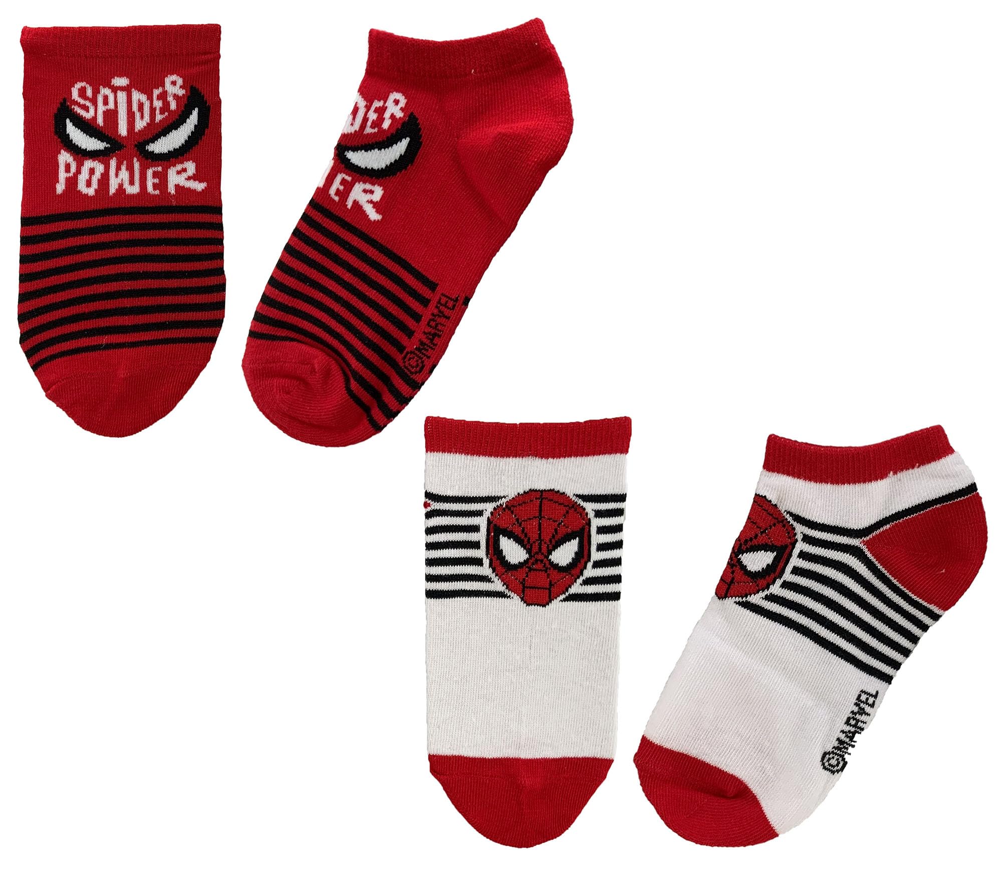 Marvel Unisex Kids Design 1 Spiderman Trainer Socks Boys Girls Kids - Pack Of 2 (12.5-3.5)