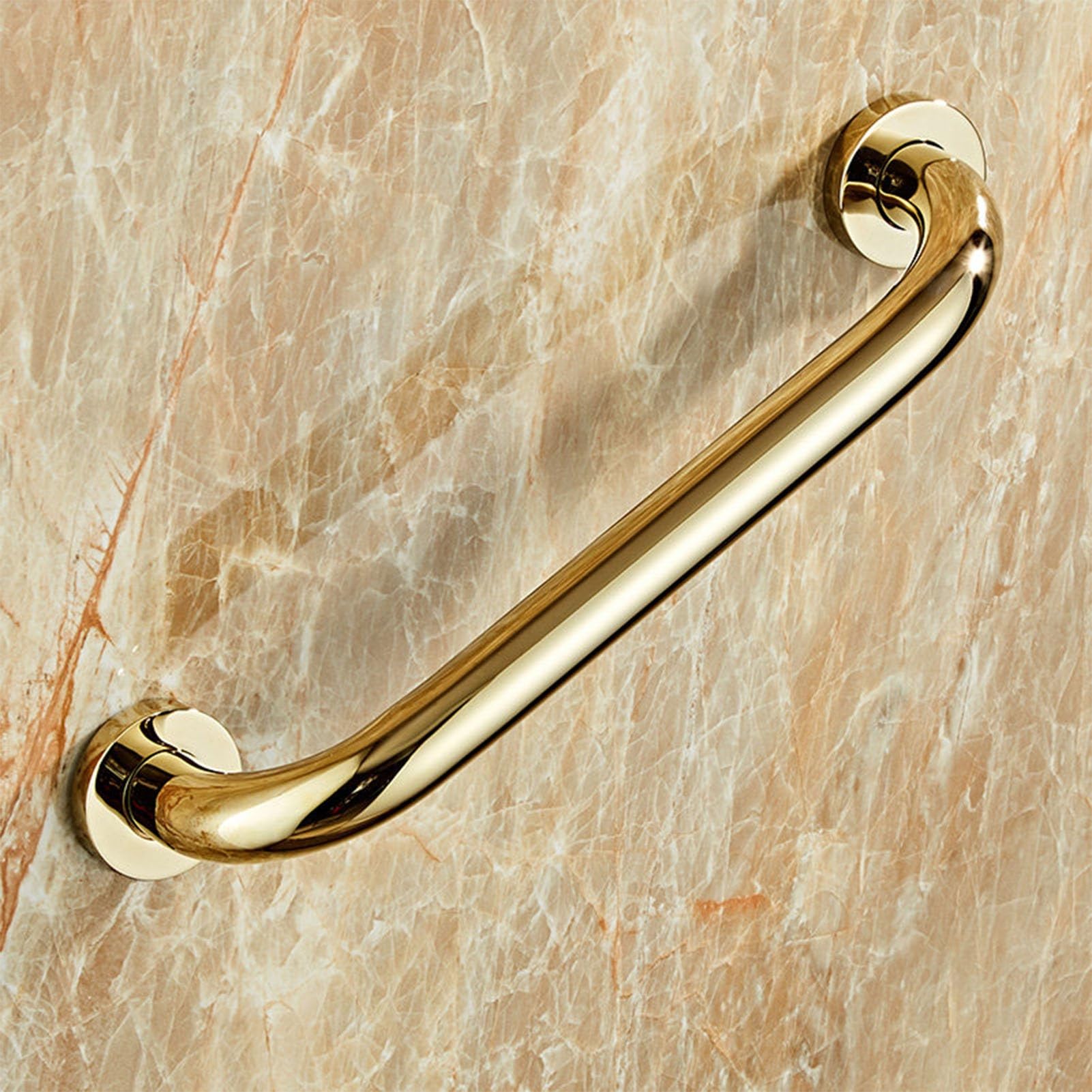 FKXSXAZ Shower Grab Bar, Wall Attachment 50cm 60cm 80cm Bathroom Support Handrails for Tub Toilet Stairs, Safety Non-Slip Gold Handle Home Use(1ft/30cm)