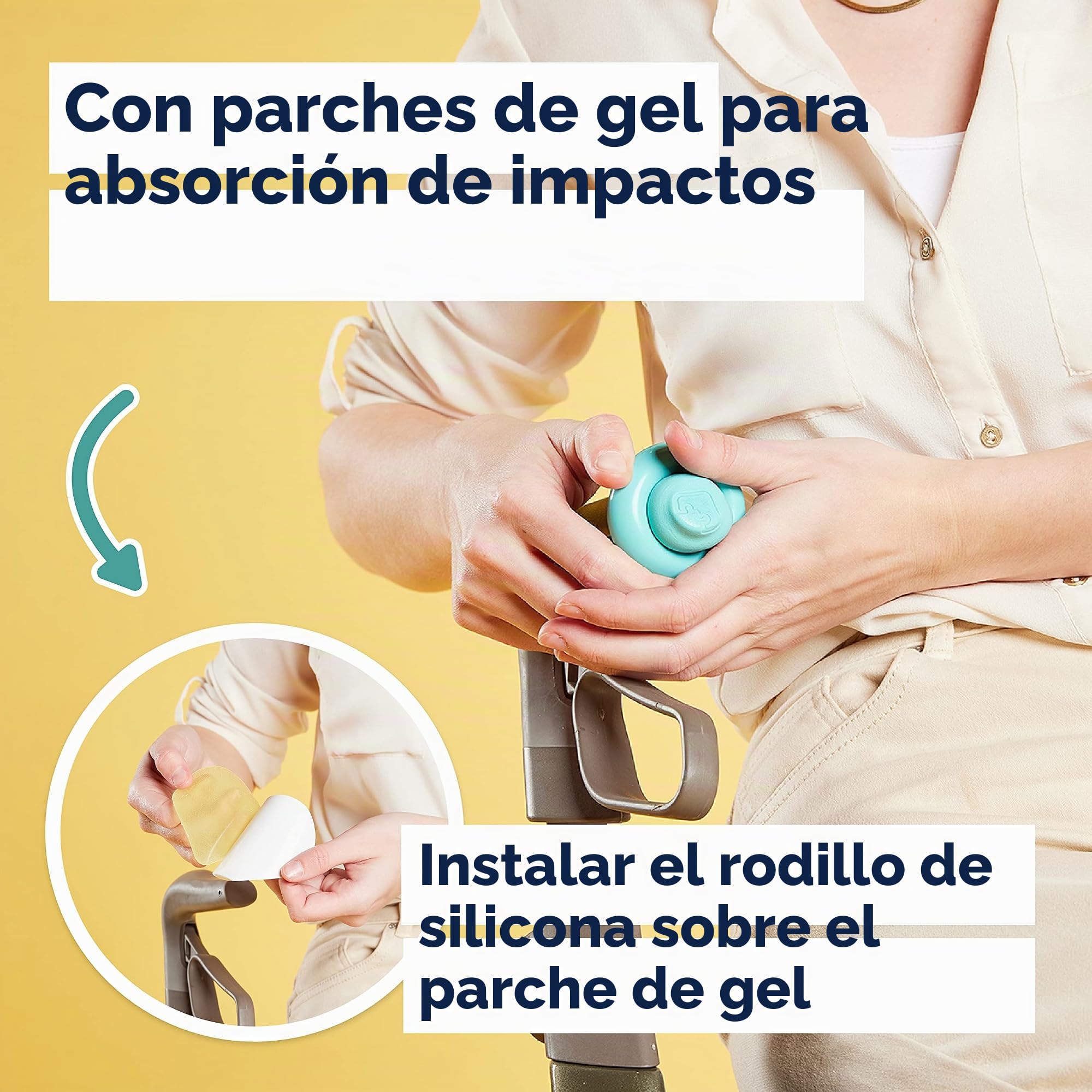 myRollerSleeve - Funda para manetas de andador con almohadillas de gel, previene el dolor de mano, manos adoloridas, con una cómoda almohadilla de gel, adecuado para caminadores y sillas de ruedas.