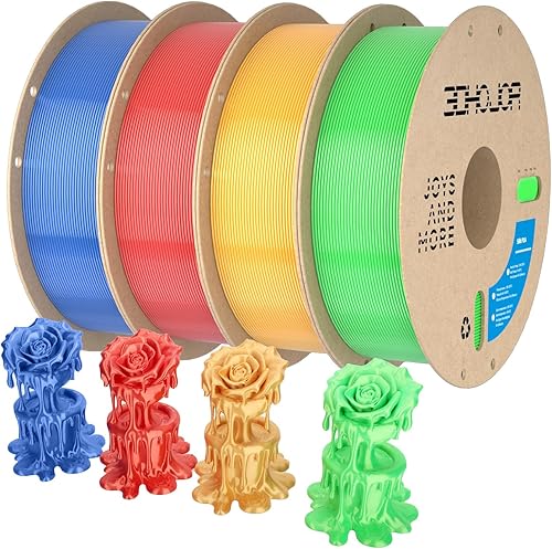 Miniatura 10 de Filamento PLA Seda Oro, Filamento PLA Seda 1.75mm para Impresora 3D, Carrete de Cartón de 1kg (2.2lbs), Precisión Dimensional +/- 0.03 mm,