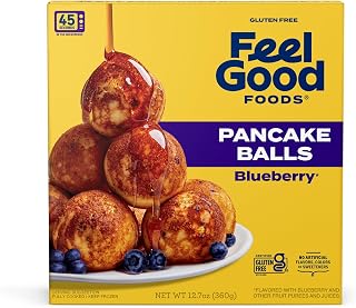 Feel Good Foods Gluten-Free Blueberry Pancake Balls - Frozen Breakfast Snacks, Quick 45-Second Microwave, 12.7 oz