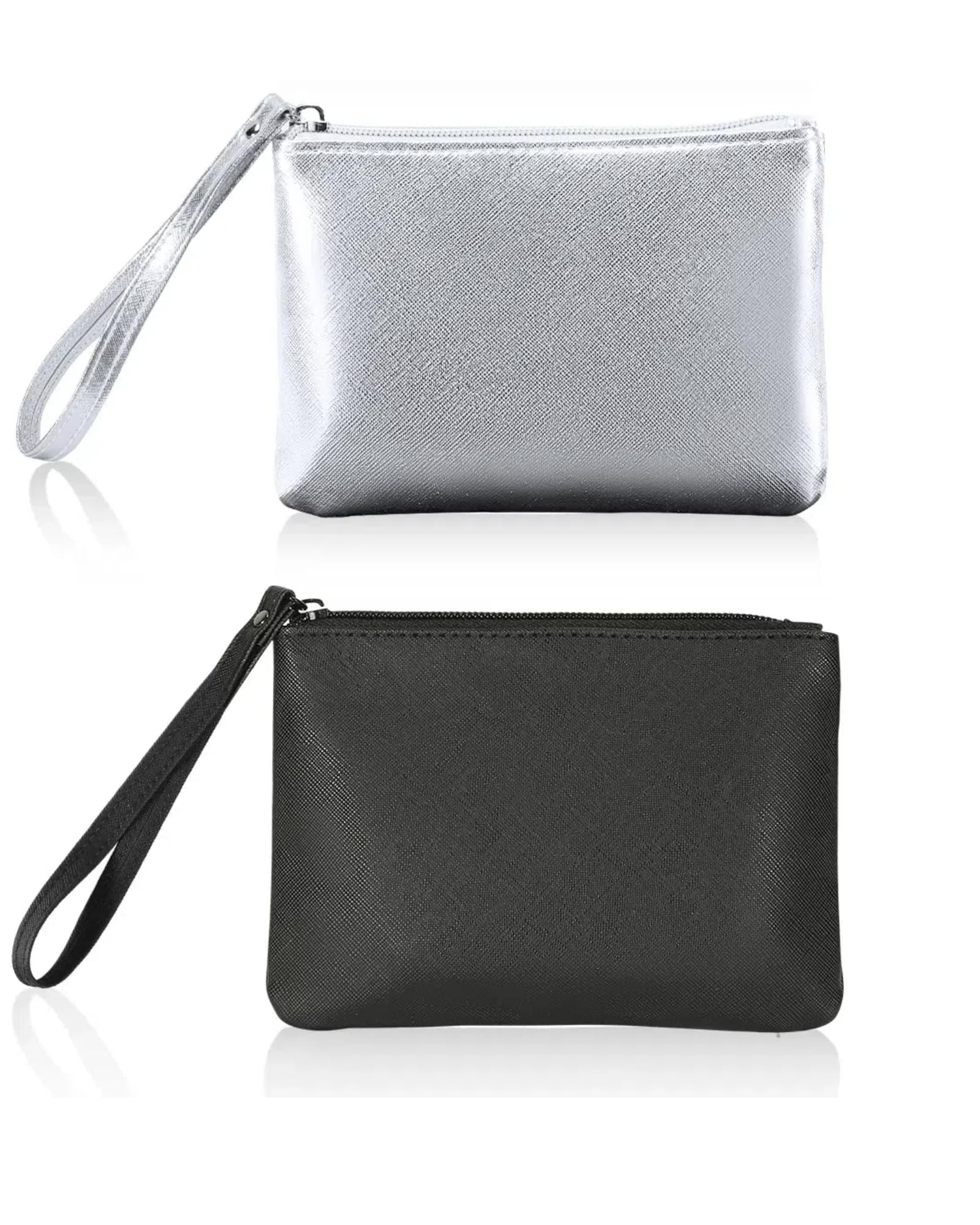 2 Pack Small Zipper Pouch Mini Makeup Bag for Purse Lipstick Cosmetic Travel Make Up Organizer for Women Essentials, Car Change Coin Holder 4.5 x 6.5