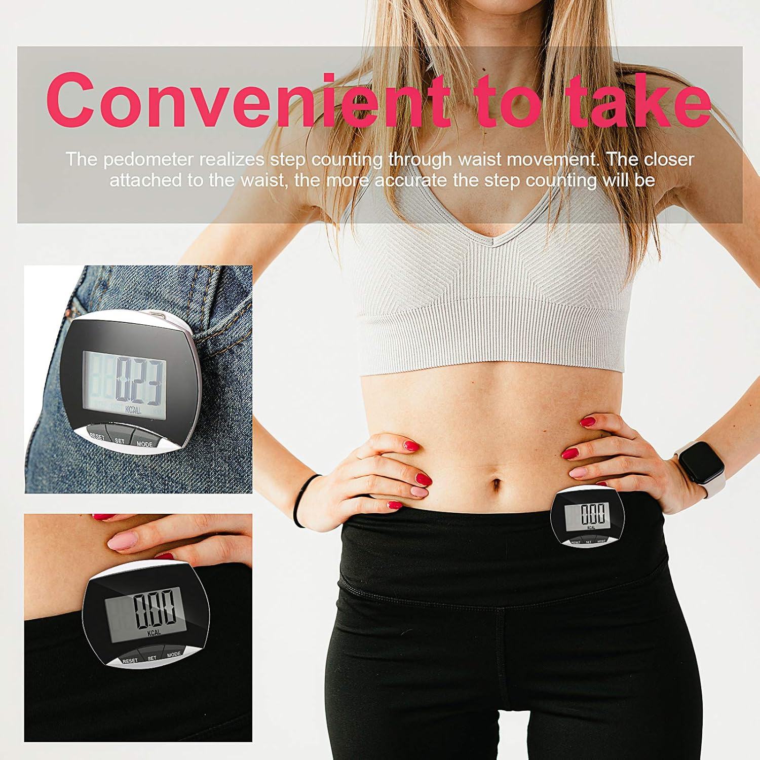 Pedometer Step Counter Walking Running Pedometer Portable LCD Pedometer with Calories Burned and Steps Counting for Jogging Hiking Running Walking (4 Pieces) : Sports & Outdoors