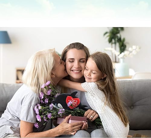 Miniatura 9 de DolliBu I Love You - Ballena asesina de ojos grandes de San Valentín, lindo animal de peluche con corazón rojo y nombre, regalo personalizado para