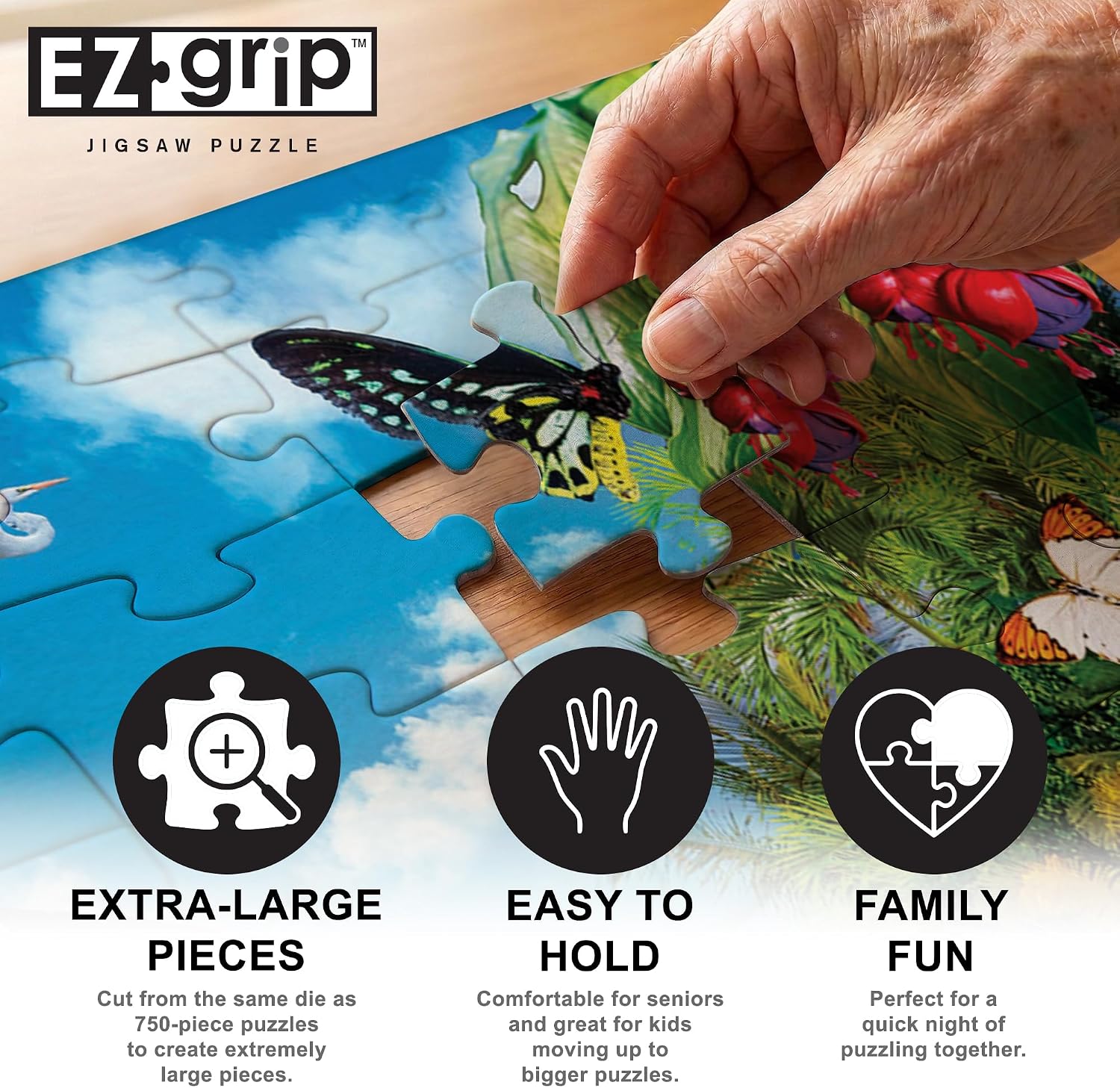 MasterPieces 300 Piece EZ Grip Jigsaw Puzzle - Dolphin Ride - 18"x24"
