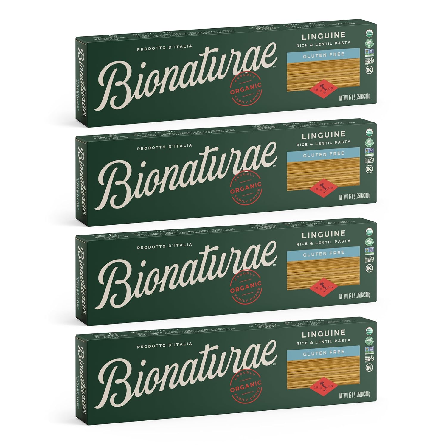 Bionaturae Linguine Pasta Noodles - Durum Semolina Pasta, Kosher, High Protein, Non-GMO, USDA Certified, Durum Semolina Linguine, Linguine Pasta Organic, Crafted in Italy - 16 Oz, 6 Pack