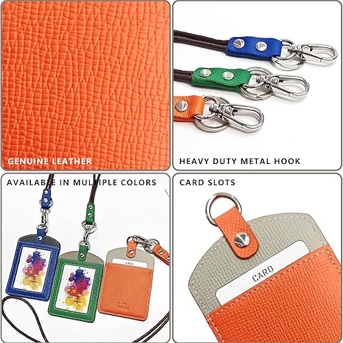 Vista 67 de Boshiho. Funda vertical, de piel, para tarjeta de identificación con cordón resistente., Bolso