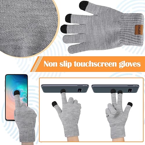 Miniatura 4 de Gorro de invierno, bufanda y guantes para mujer, tejido de punto para clima frío, gorro Columbia para pantalla táctil, guante, bufandas, gorras,