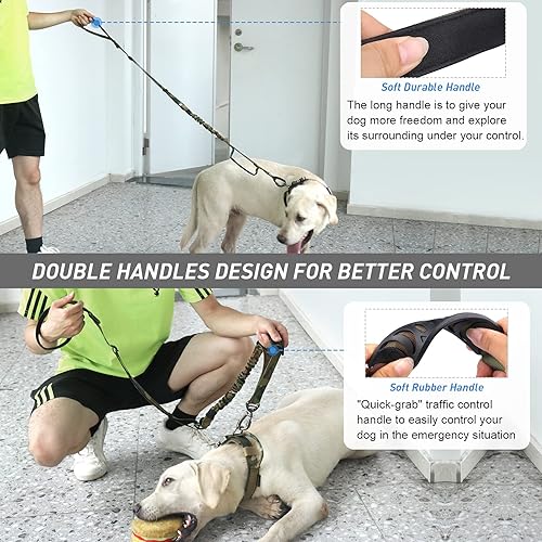 Miniatura 7 de Hotsky Correa táctica para perro resistente para perros medianos y grandes que tiran, 4-6 pies, correa militar fuerte que absorbe los golpes, con