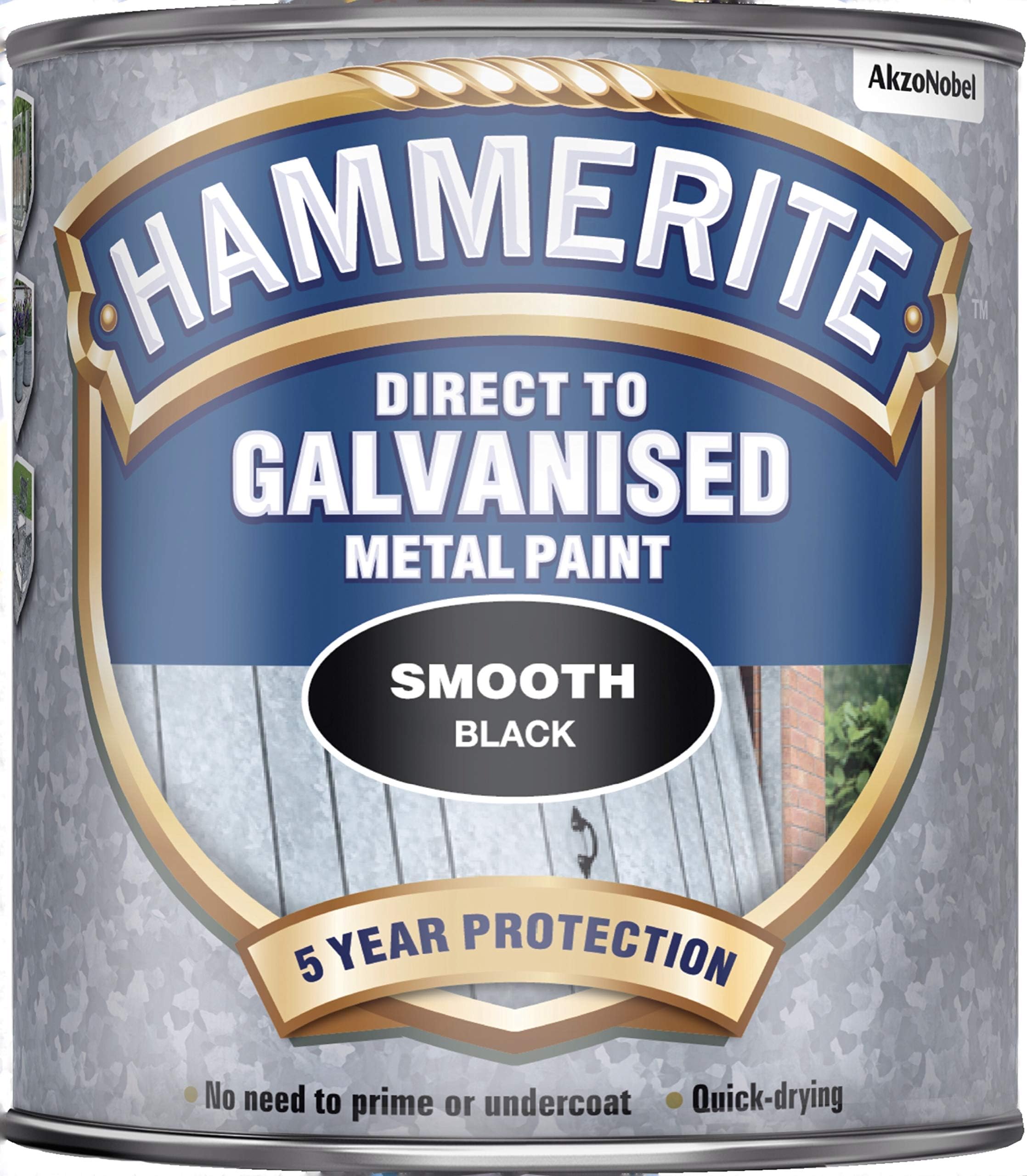 Hammerite 5097049 750ml Direct to Galvanised Metal Paint - Black