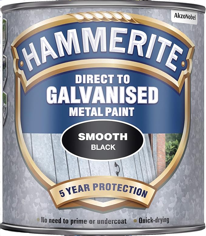 Hammerite 5097049 750ml Direct to Galvanised Metal Paint Black