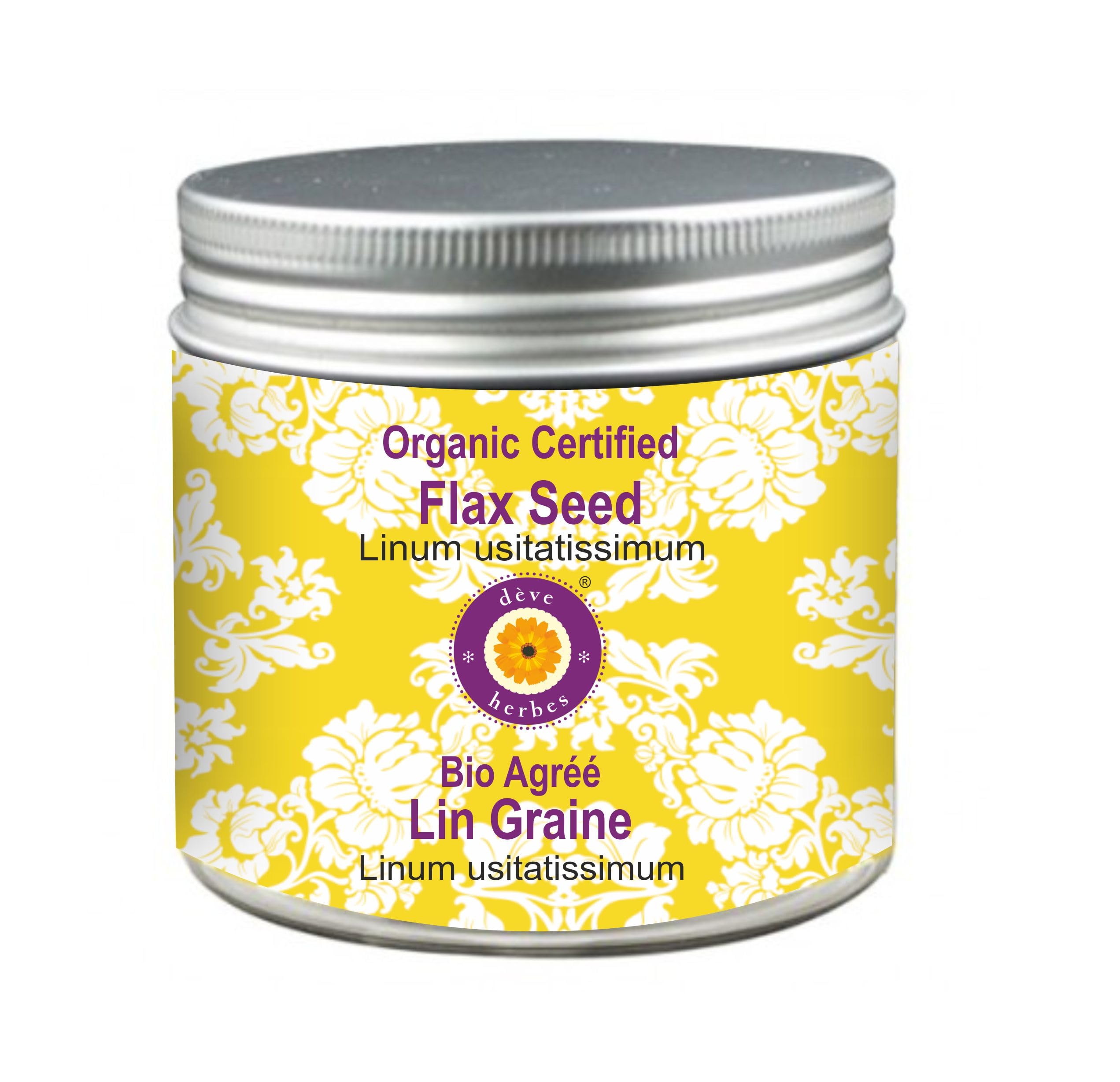 Deve Herbes Pure Flax Seed Powder (Linum usitatissimum) Organic Certified Natural Therapeutic Grade - 100gm (3.5 oz) — Amazon image 2