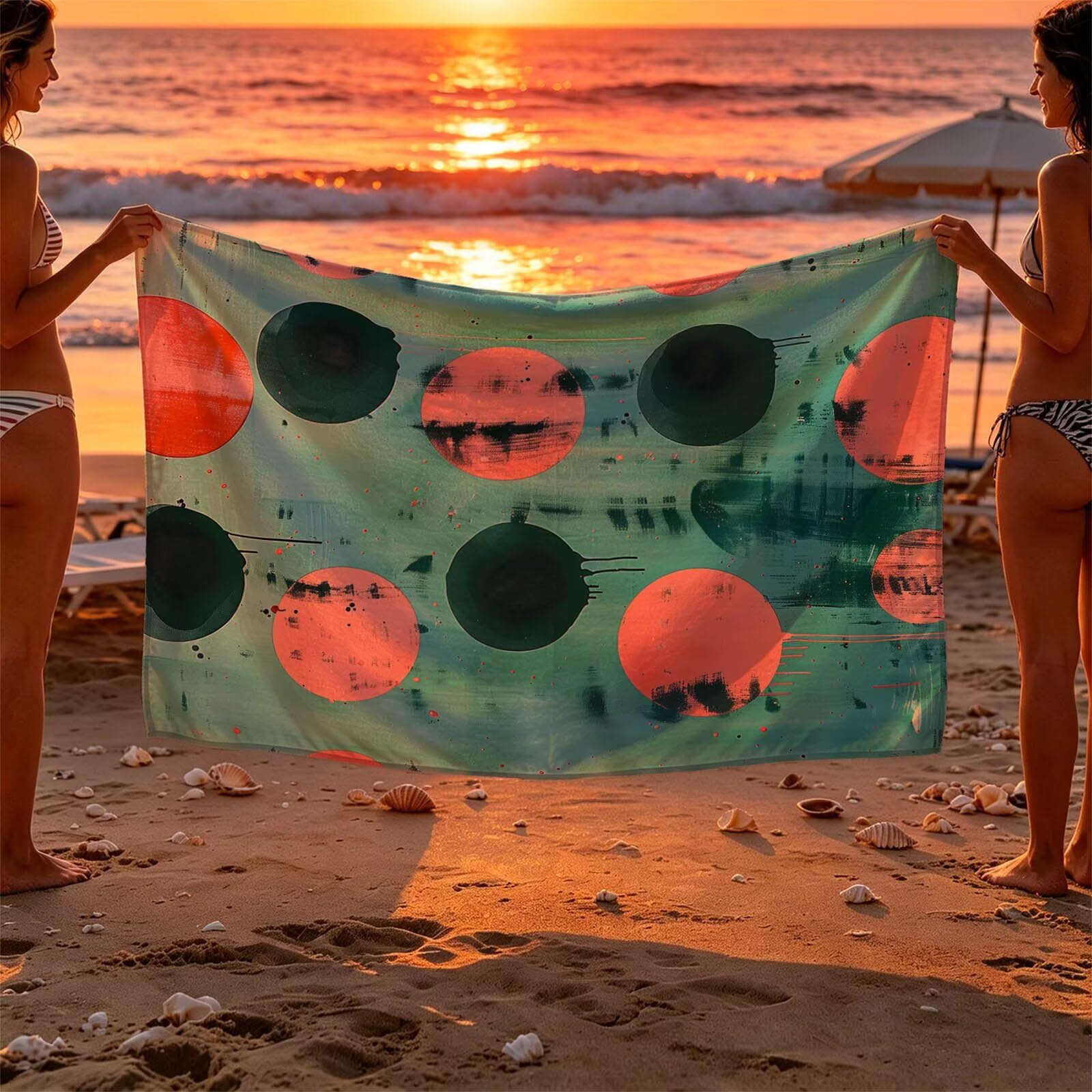 Toalla Playa Grande 160 x 220 Vacaciones Accesorios Viaje, Toalla Playa Redondo Suave Cómodo Secado Rápido, Simple Toallas Baño Grandes 220x160cm para Yoga Fitness Natación Sauna Baño Regalo XTLS-7122