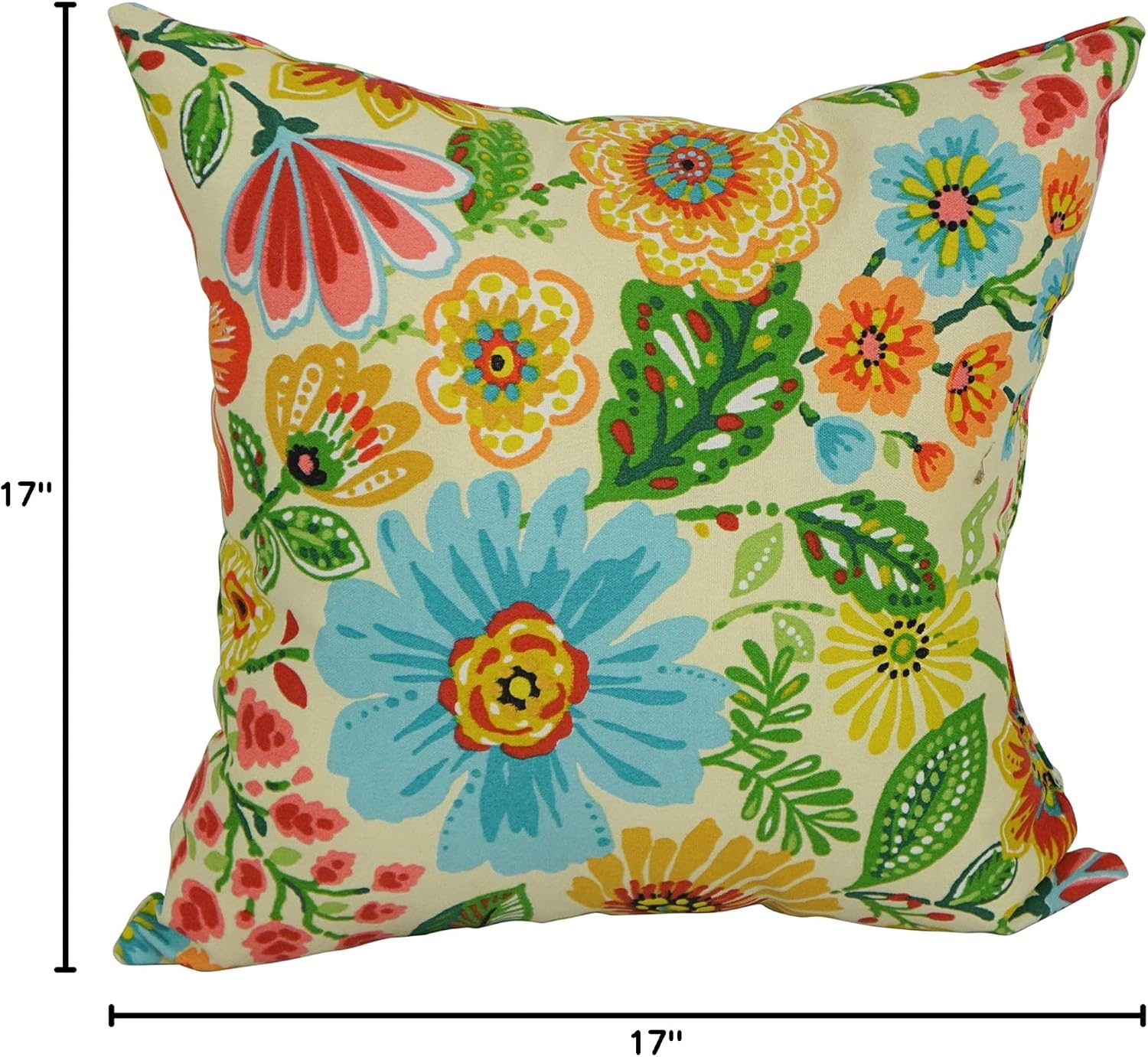 Blazing Needles Square Indoor/Outdoor Throw Pillow, 17", Gregoire Chamomile 4 Count