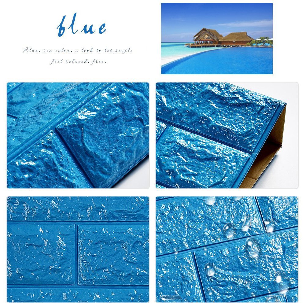 Amazon.co.jp: 3D立体壁紙 DIYレンガ調壁紙シール 70x77CM ウォール